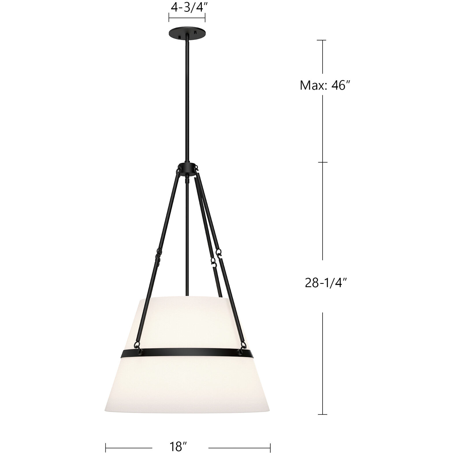 Alora Mood Oliver Pendant Ceiling Light in Matte Black