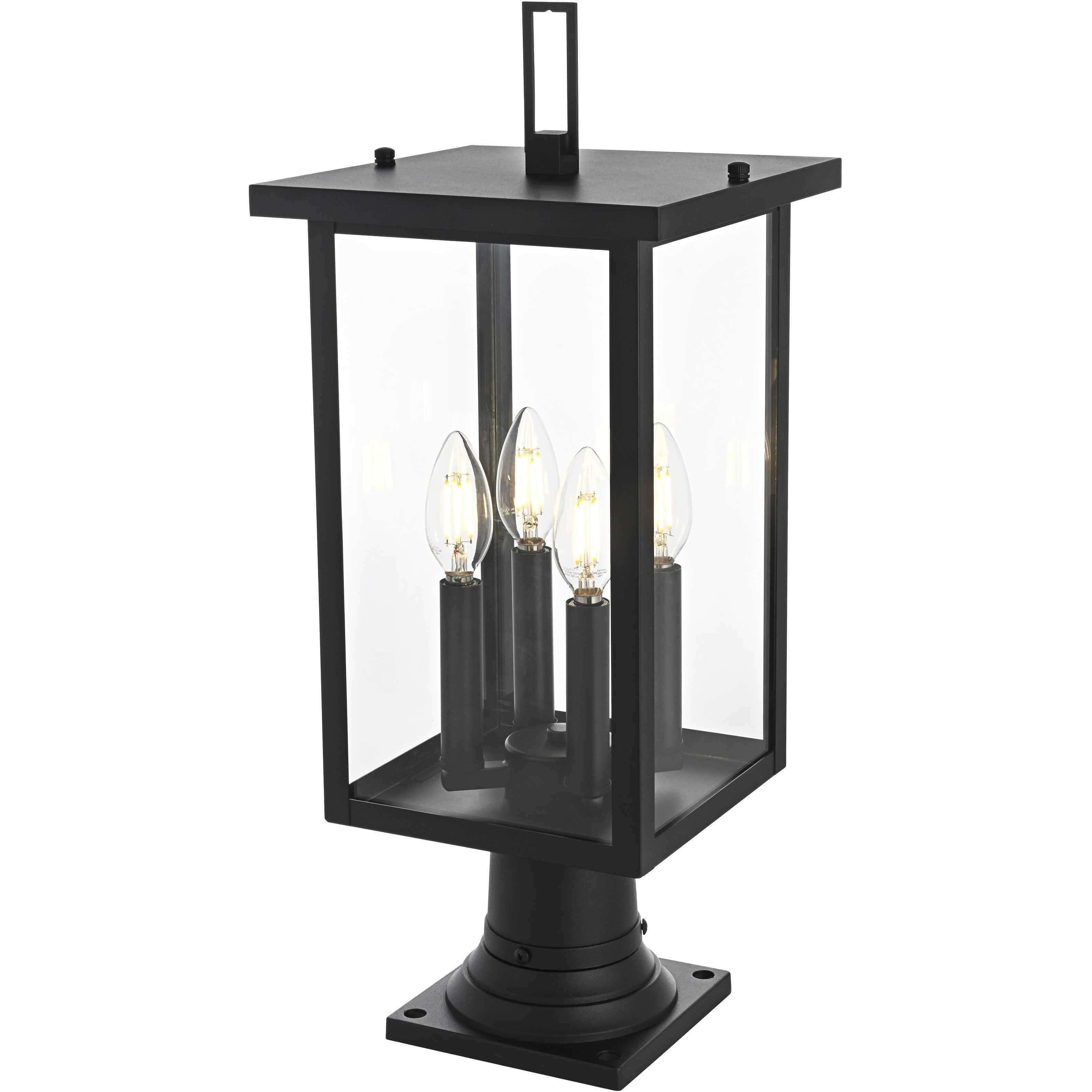 Sheridan 4 Light 21 inch Black Outdoor Post Light