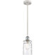 Ballston Candor LED 5 inch White and Polished Chrome Mini Pendant Ceiling Light in Clear Waterglass, Ballston