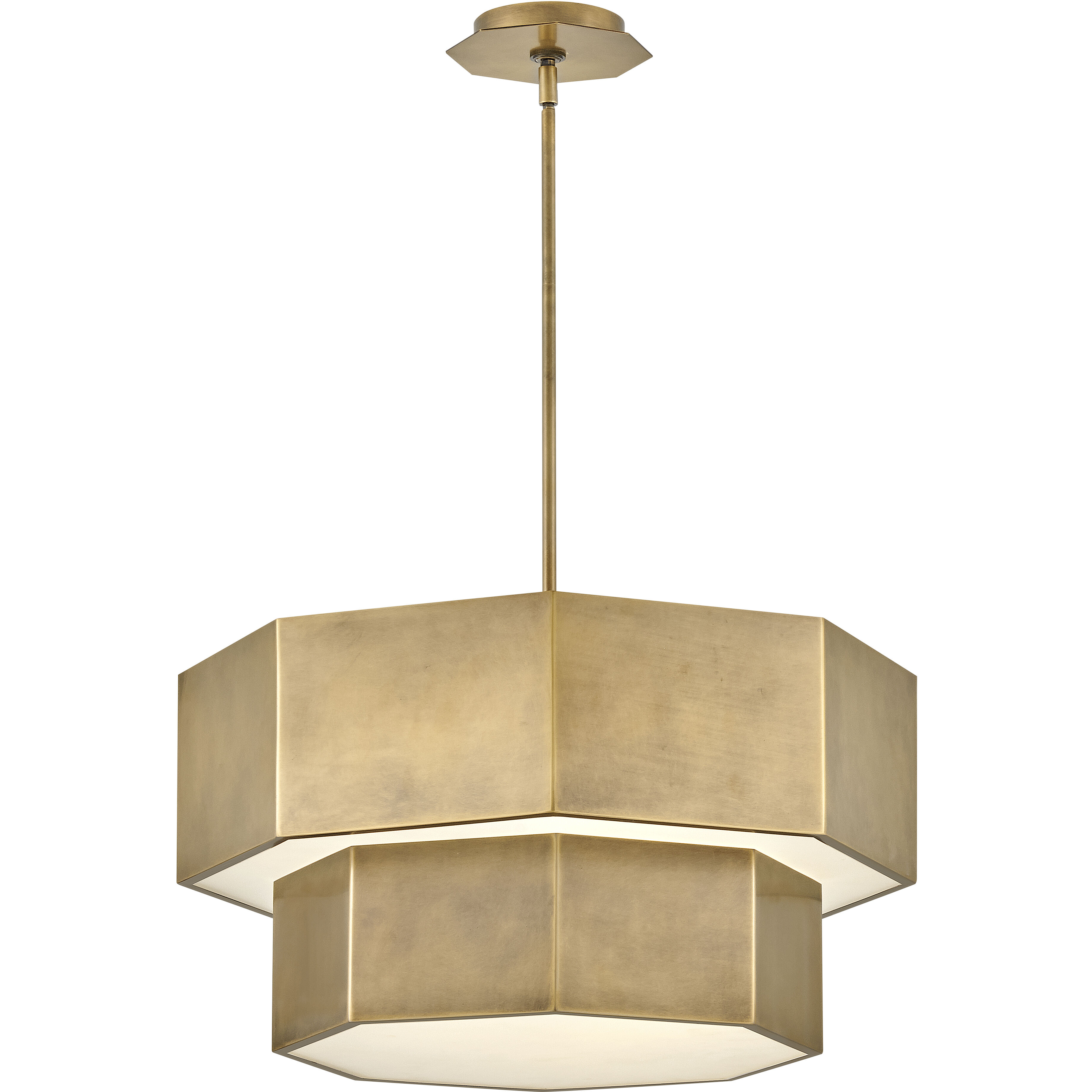 Facet 7 Light 22.25 inch Heritage Brass Chandelier Ceiling Light