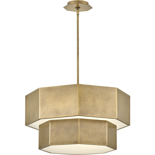 Facet 7 Light 22.25 inch Heritage Brass Chandelier Ceiling Light