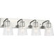 Miles 4 Light 25 inch Chrome Vanity Light Wall Light, Extra Large