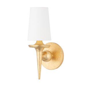 Torch 1 Light 6 inch Gold Leaf Wall Sconce Wall Light