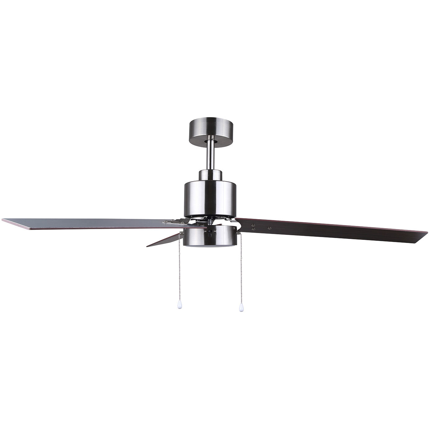 Liv 52 inch Brushed Nickel with Gray and walnut Blades Ceiling Fan