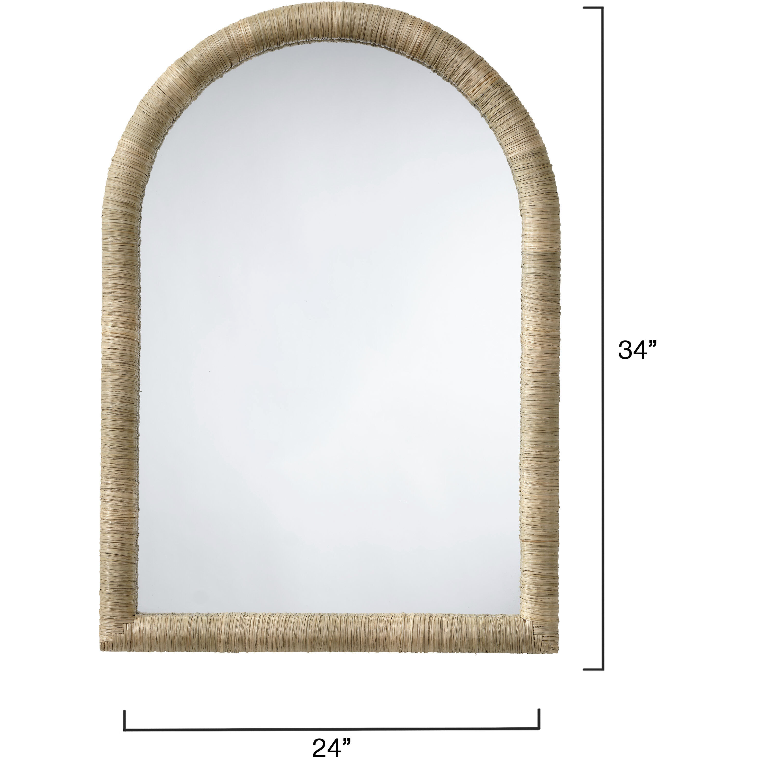 Hill Arch 34 X 24 inch Natural Seagrass Mirror