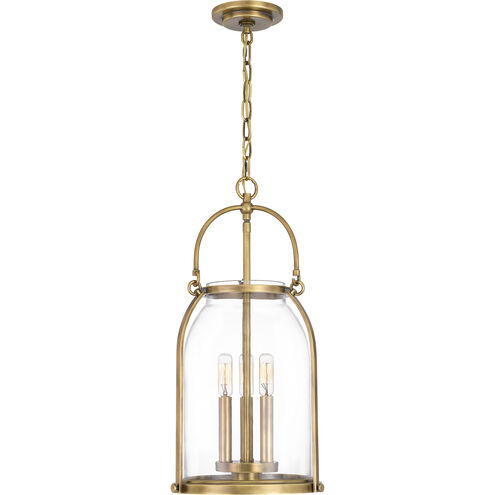 Colonel 3 Light 11 inch Weathered Brass Mini Pendant Ceiling Light