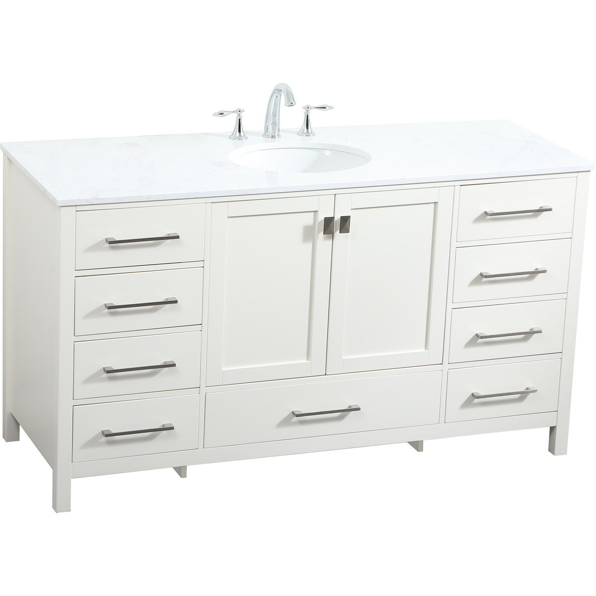 Irene 60 X 22 X 34 inch White Vanity Sink Set