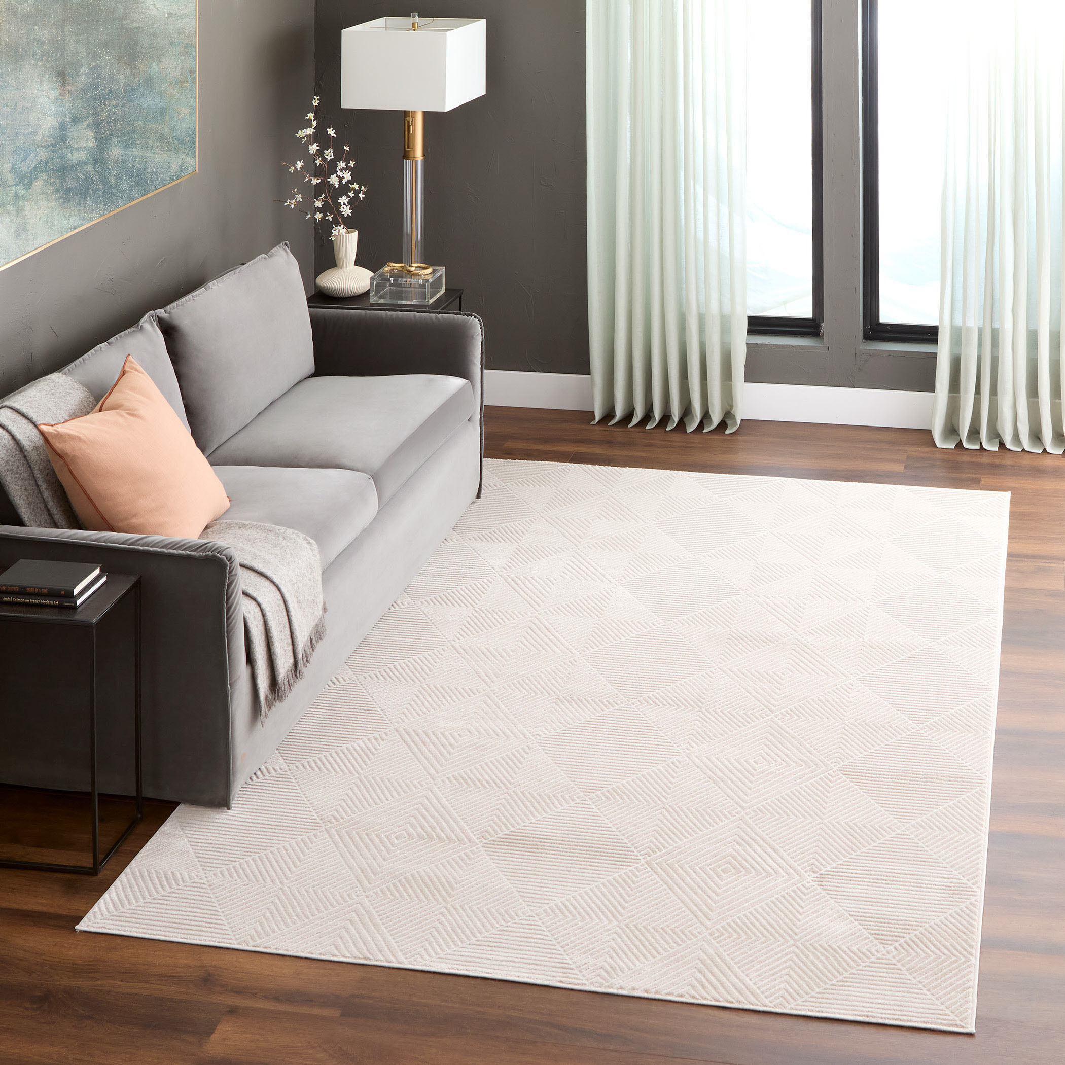Timeless Luxe 36 X 24 inch Neutral Rug in 2 x 3