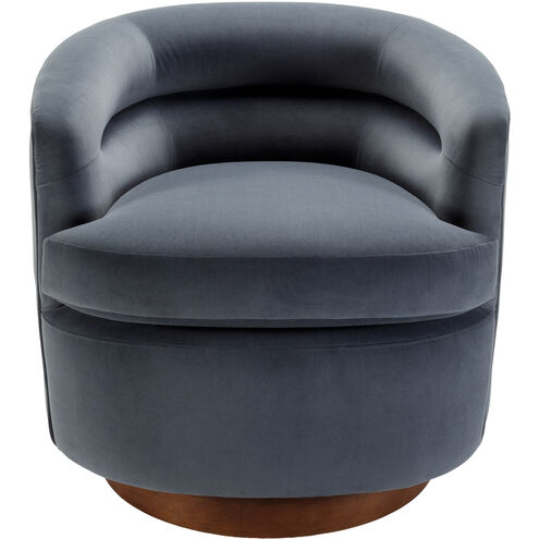 Leigh Upholstery: Medium Gray; Base: Brown Swivel Chair