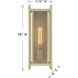 Jacobs 1 Light 16 inch Serene Brass Outdoor Wall Lantern