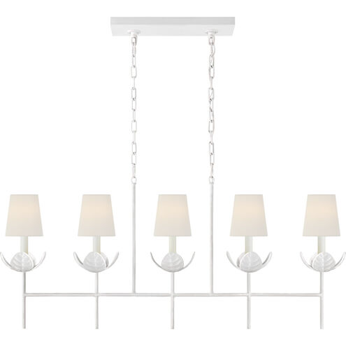 Julie Neill Illana 5 Light 50.5 inch Plaster White Linear Chandelier Ceiling Light in Linen, Large