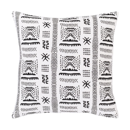 Mud Cloth 18 X 18 inch White/Black Pillow Kit, Square