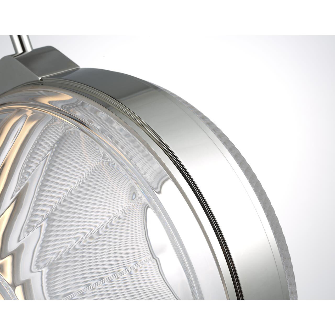 Waterford Copper Coast LED 15 inch Polished Nickel Karo and Olive Cut Pendant Ceiling Light