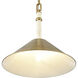 Neville 1 Light 18 inch Natural Brass and Bleached White Wood Pendant Ceiling Light