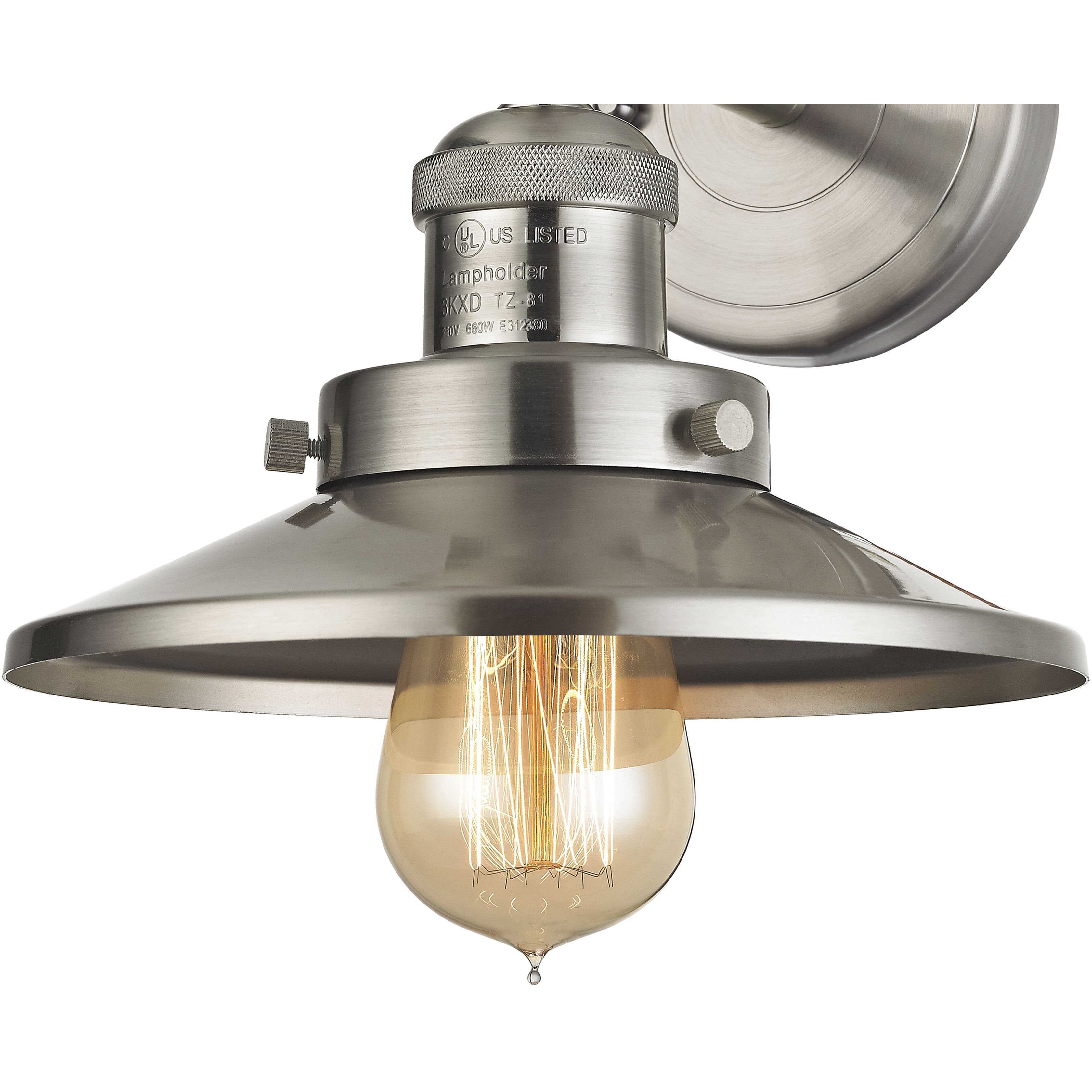 English Pub Vanity Light Wall Light in Brushed Nickel