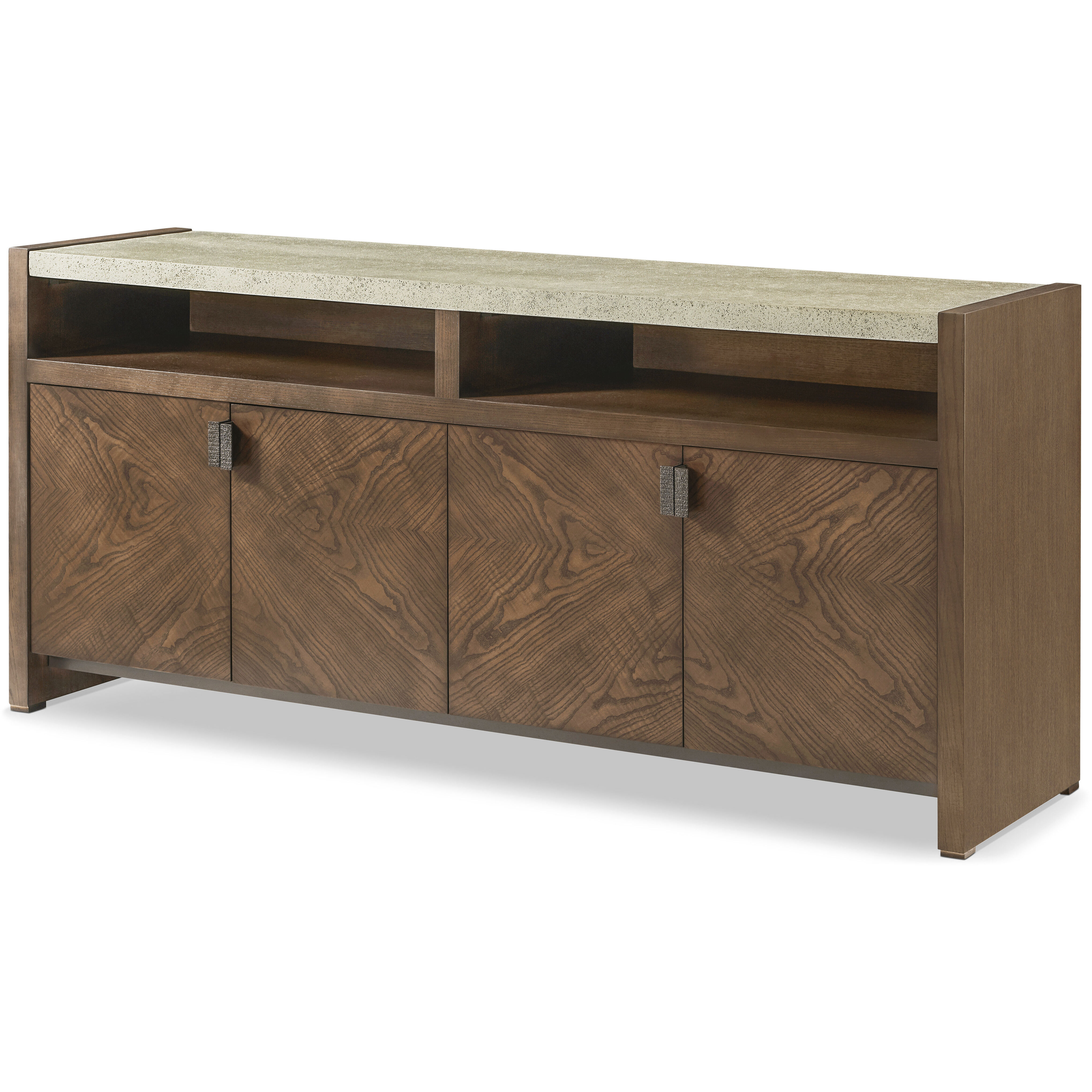 Catalina 74 inch Earth Media Cabinet, Wooden, 4-Door