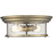 Sonna 2 Light 13.5 inch Heritage Brass Flush Mount Ceiling Light