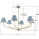 Xavier 6 Light 48 inch Vibrant Gold and Blue Chandelier Ceiling Light
