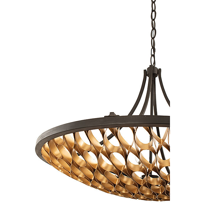 Ventura 8 Light 36 inch Matte Black and Gold Pendant Ceiling Light