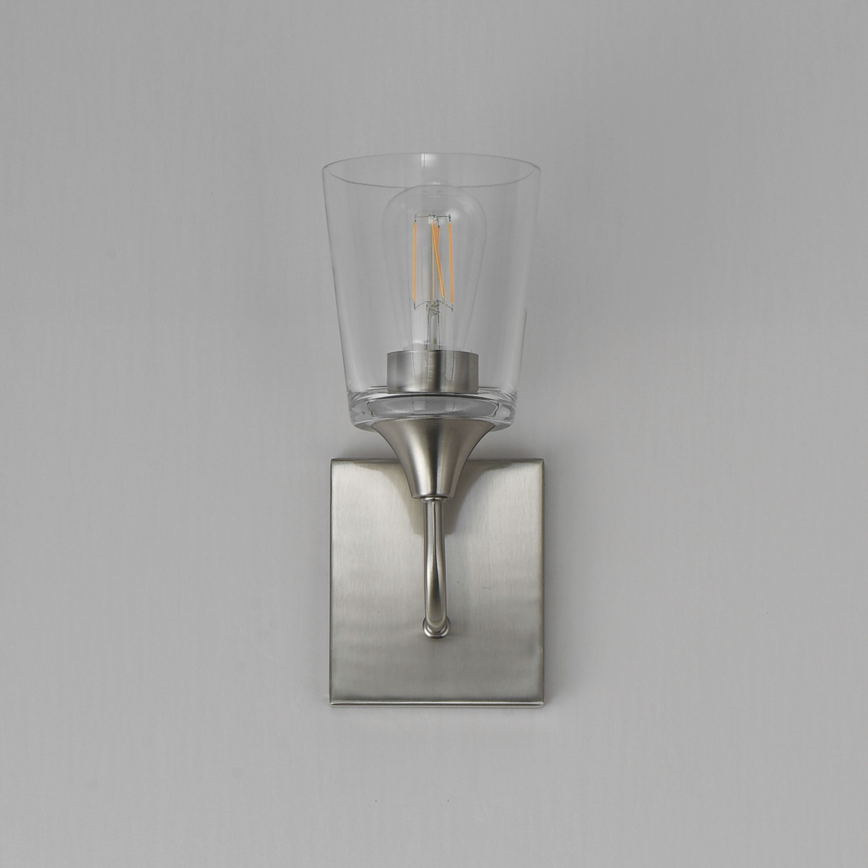 Hudson 1 Light 4.75 inch Satin Nickel Wall Sconce Wall Light in Clear