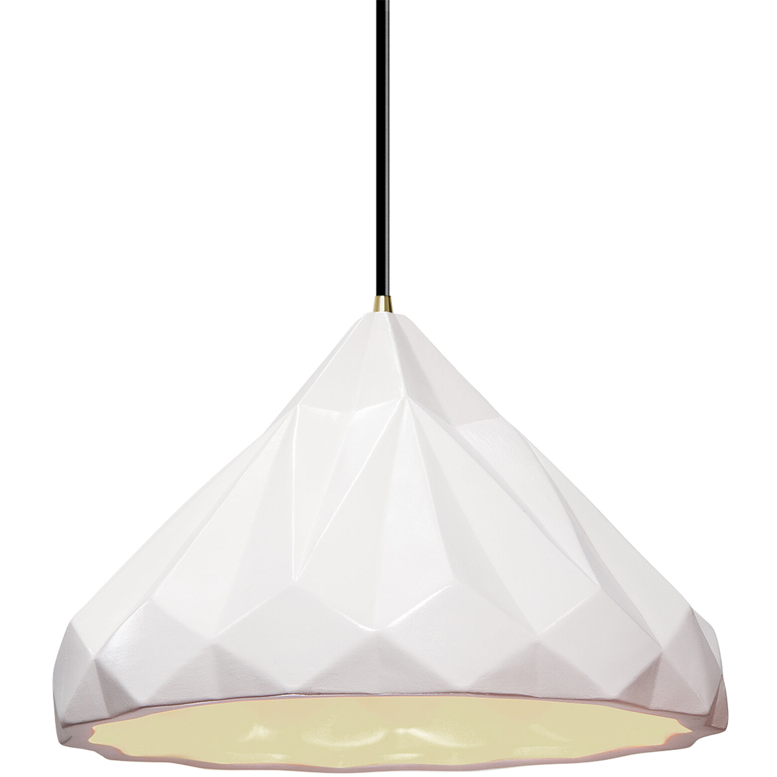 Radiance Collection 1 Light 12 inch Antique Brass and Gloss White and Black Pendant Ceiling Light
