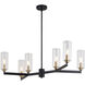 Claremont LED 31.25 inch Matte Black and Autumn Brass Chandelier Ceiling Light