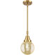 Beacon 1 Light 6 inch Satin Gold Mini Pendant Ceiling Light in Mercury Glass