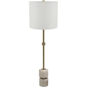 Ipori 34 inch 60 watt White/Brass Table Lamp Portable Light