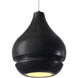 Radiance Collection 1 Light 8 inch Brushed Nickel and Carbon Matte Black and White Pendant Ceiling Light