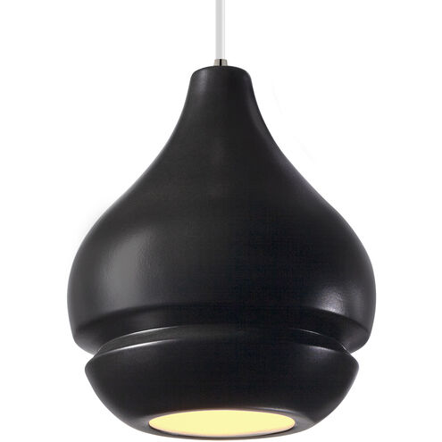 Radiance Collection 1 Light 8 inch Brushed Nickel and Carbon Matte Black and White Pendant Ceiling Light