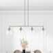 Glendon 4 Light 8.25 inch Brushed Nickel Large Linear Chandelier Ceiling Light
