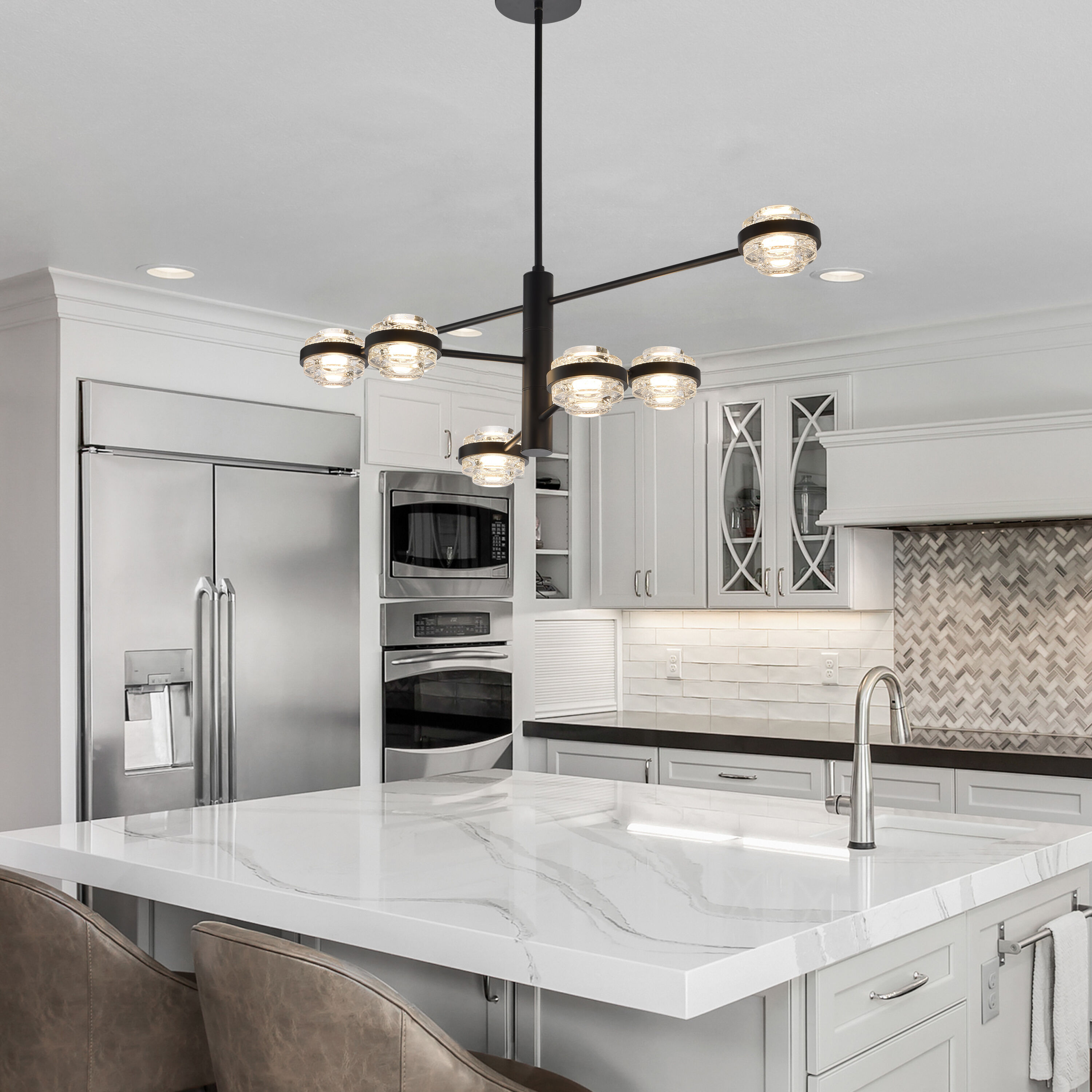 Milano Series 17 inch Black Chandelier Ceiling Light, Artisan Collection