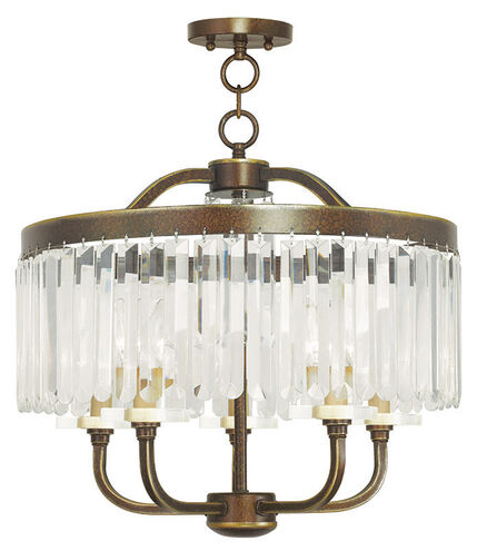 Ashton 5 Light 20 inch Hand Painted Palacial Bronze Convertible Chandelier/Ceiling Mount Ceiling Light