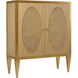 Petite Caned Brown and Gold Bar Cabinet
