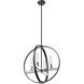 Mont Royal 4 Light 20 inch Chrome And Graphite Pendant Ceiling Light