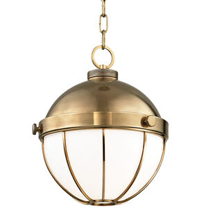Sumner 1 Light 11.5 inch Aged Brass Pendant Ceiling Light