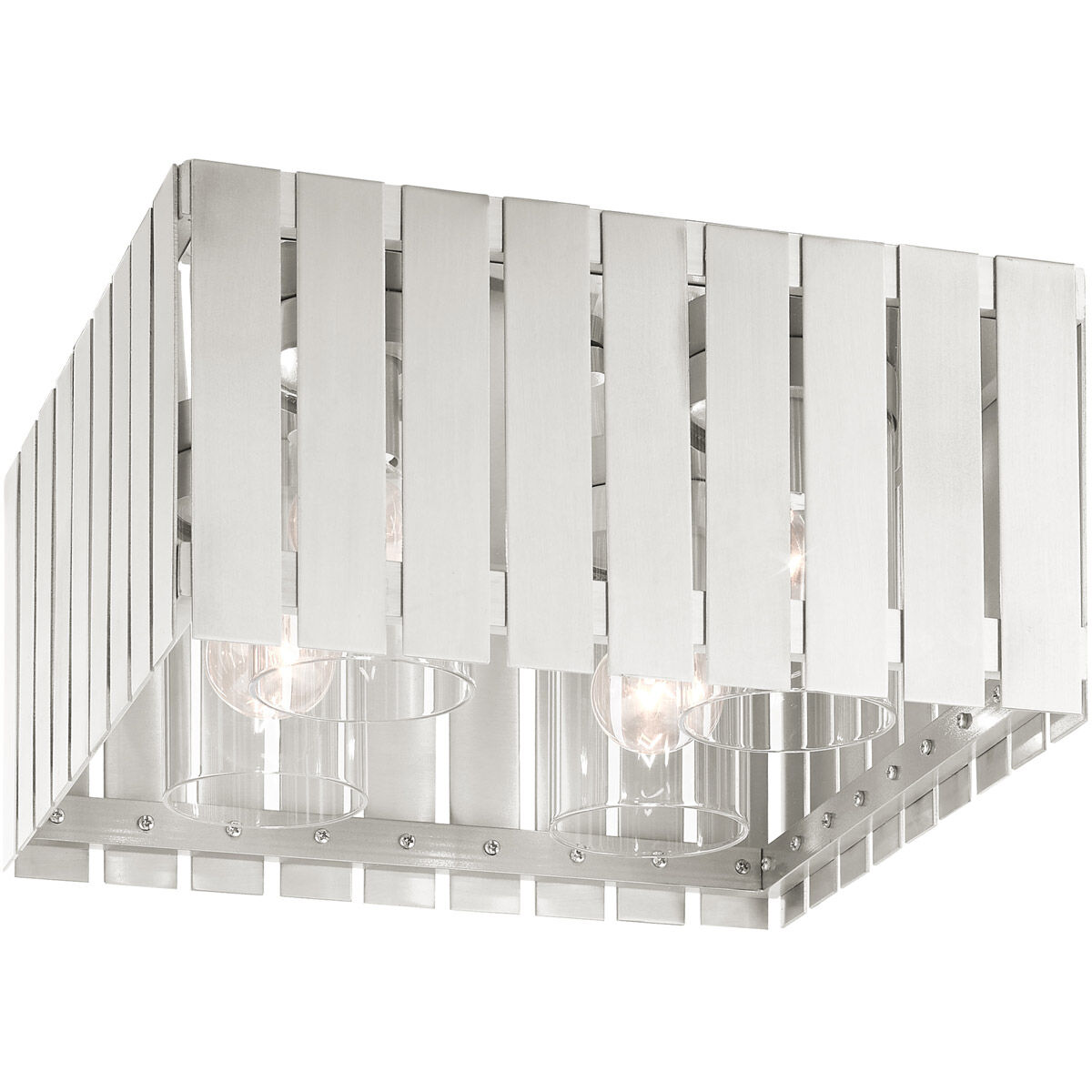 Greenwich 4 Light 13 inch Brushed Nickel Outdoor Flush Mount