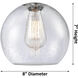 Downtown Urban Crown Point 1 Light 8 inch Satin Nickel Flush Mount Ceiling Light