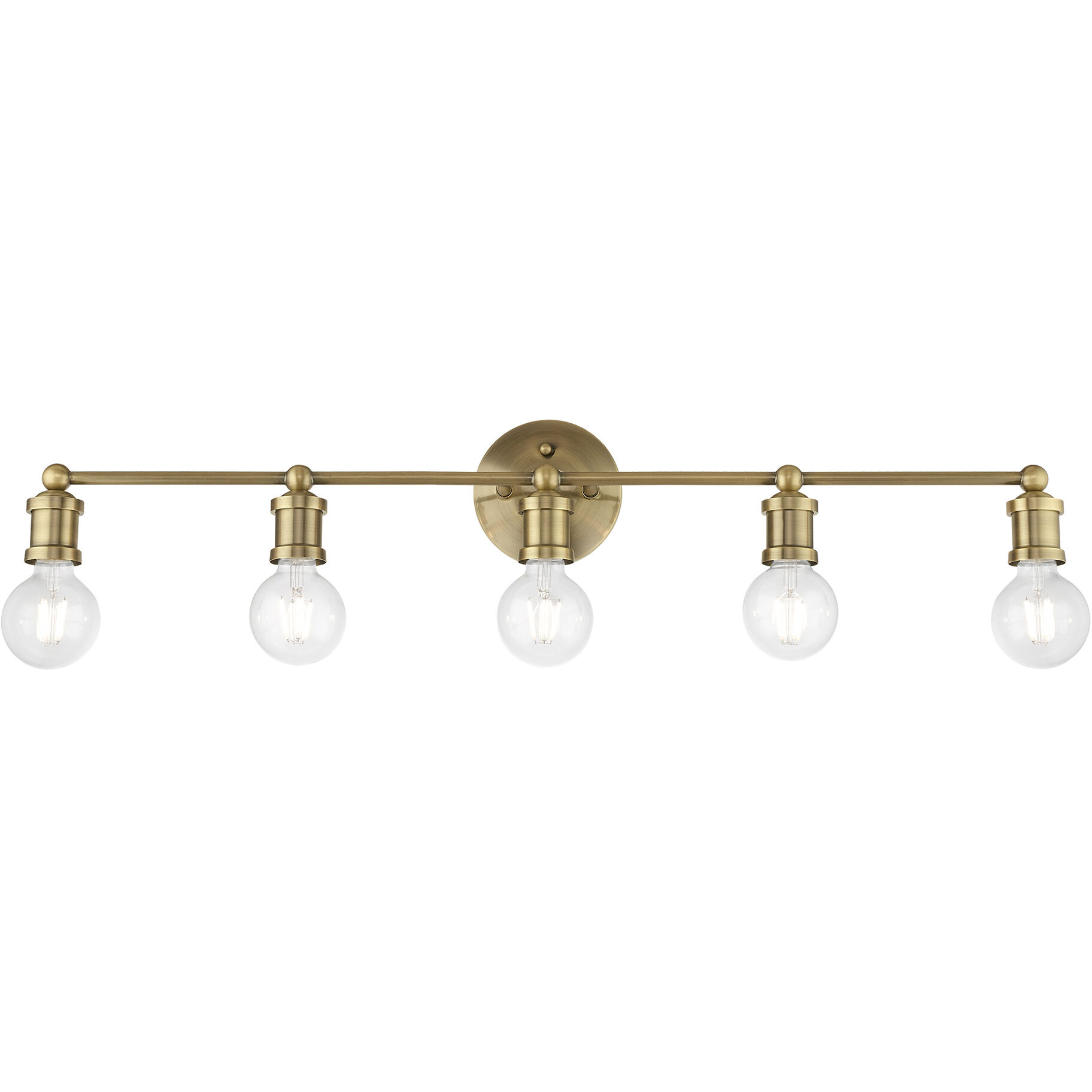 Lansdale 5 Light 34 inch Antique Brass Vanity Sconce Wall Light, Large
