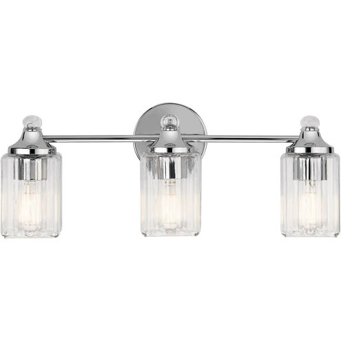Riviera 3 Light 23 inch Chrome Wall Mt Bath 3 Arm Wall Light