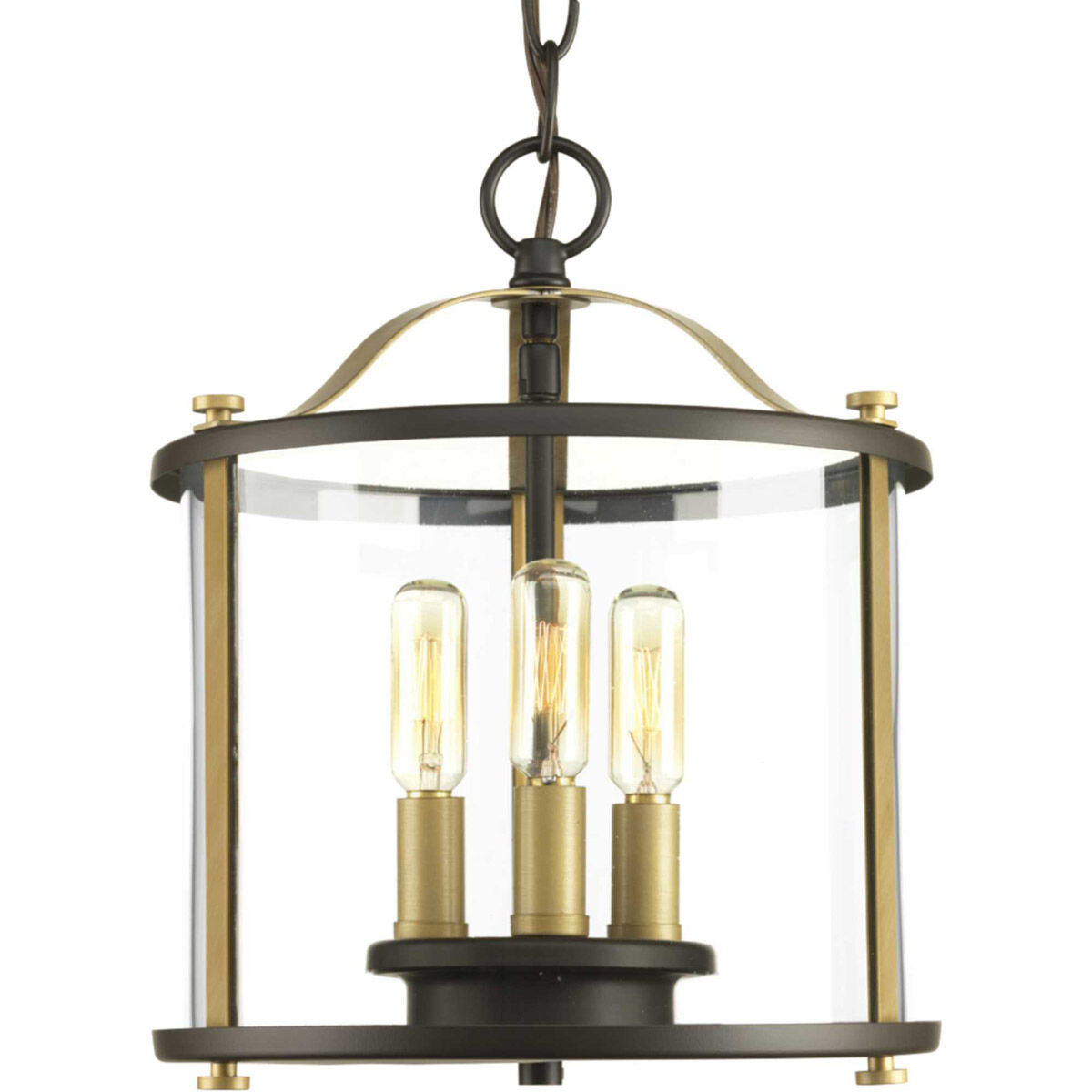Squire 3 Light 10 inch Antique Bronze Outdoor Semi-Flush Convertible in Antique Bronze and Vintage Brass