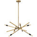 Archer 6 Light 26 inch Heritage Brass with Black Indoor Chandelier Ceiling Light