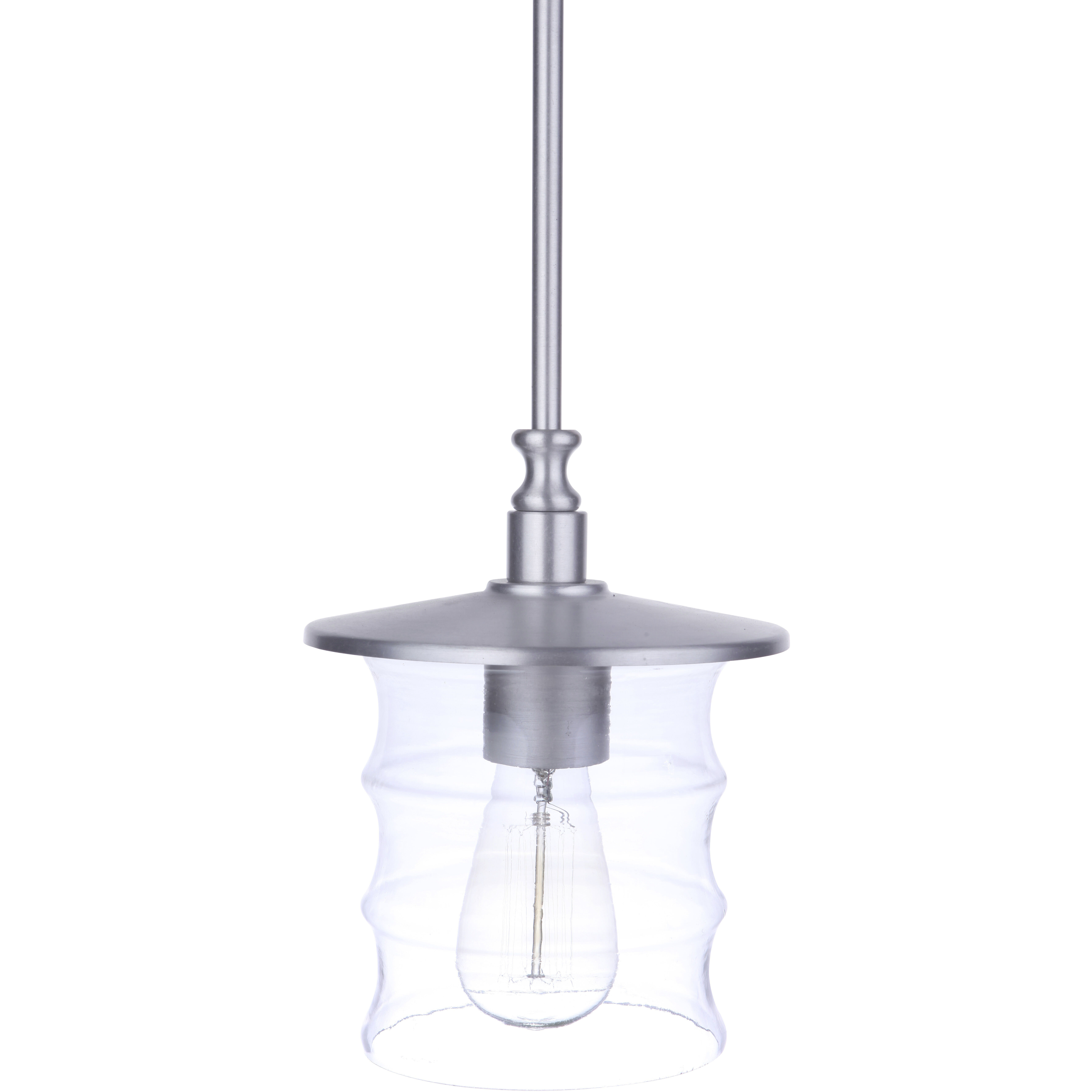 Canon 1 Light 7.5 inch Satin Aluminum Outdoor Pendant