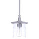 Canon 1 Light 7.5 inch Satin Aluminum Outdoor Pendant