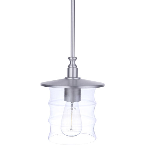 Canon 1 Light 7.5 inch Satin Aluminum Outdoor Pendant