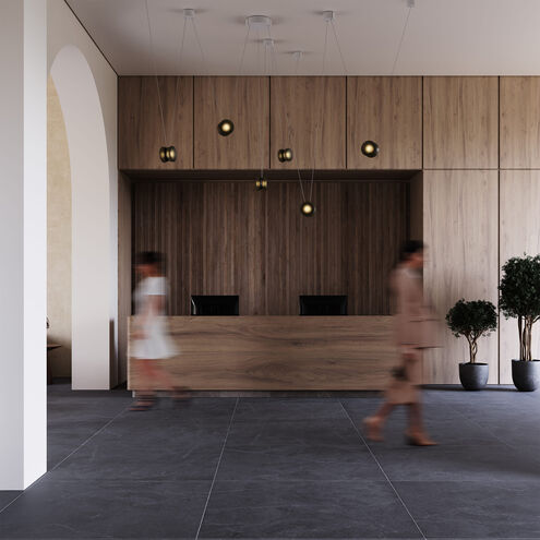 Yo LED 156 inch Natural Anodized Statement Pendant Ceiling Light in Smoke Glass