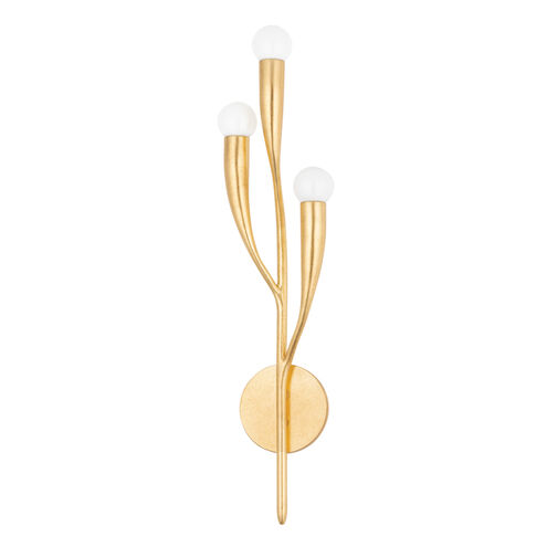 Labra 3 Light Vintage Gold Leaf Wall Sconce Wall Light