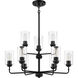 Stowe 9 Light 30 inch Flat Black Chandelier Ceiling Light
