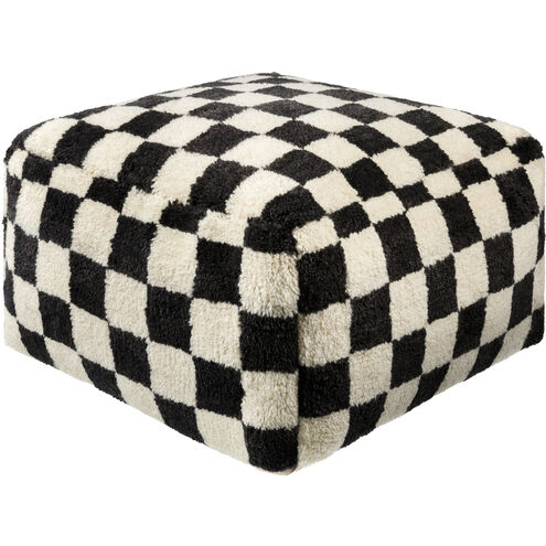 Lukas 14 inch Off-White/Light Grey/Jet Black Pouf