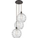 Ballston Athens Deco Swirl 3 Light 19 inch Oil Rubbed Bronze Multi-Pendant Ceiling Light